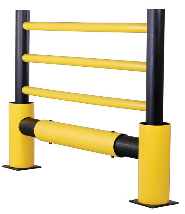 Verkehrsbarriere, Spezialkunststoff, vierzeilig, Endpfosten, Höhe 1200 mm, Breit-3