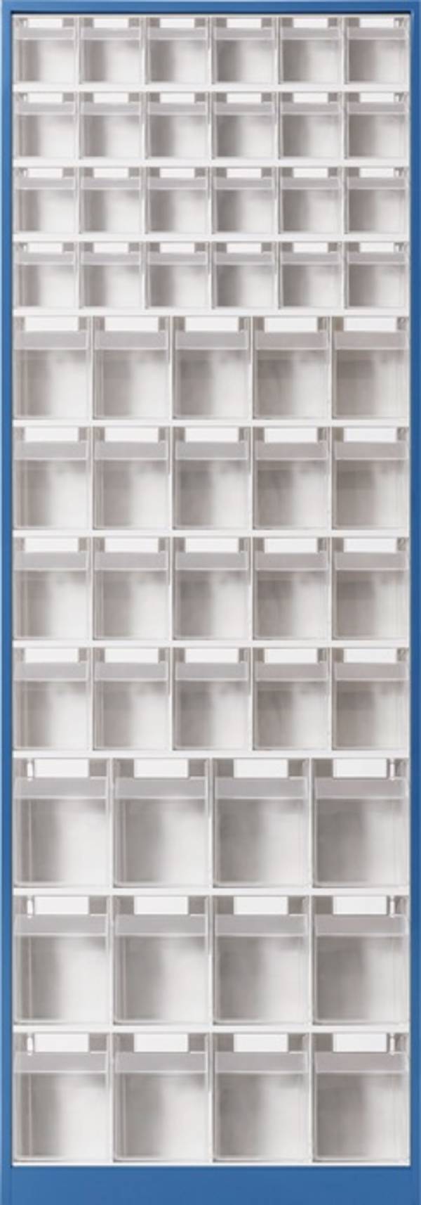 Magazinschrank H1820xB634xT200mm lichtgrau Klarsichtmagazine 24xB,20xC,12xD