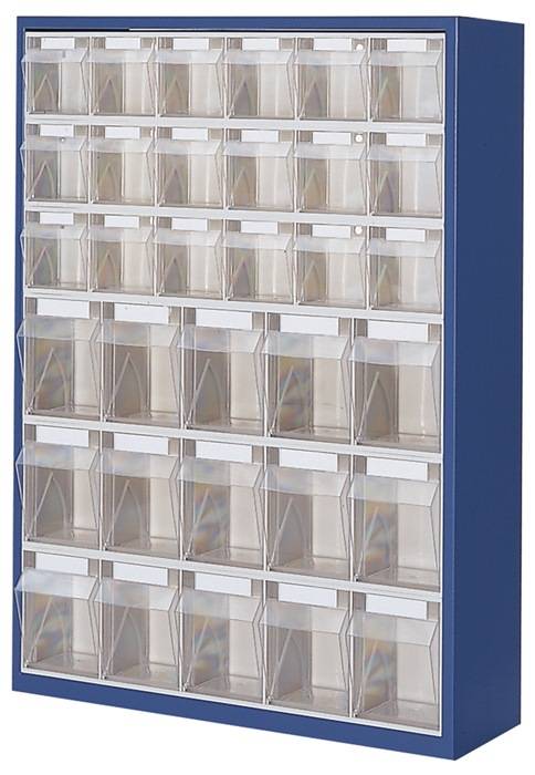 Magazinschrank H880xB634xT200mm lichtgrau Klarsichtmagazine 18xB,15xC-0