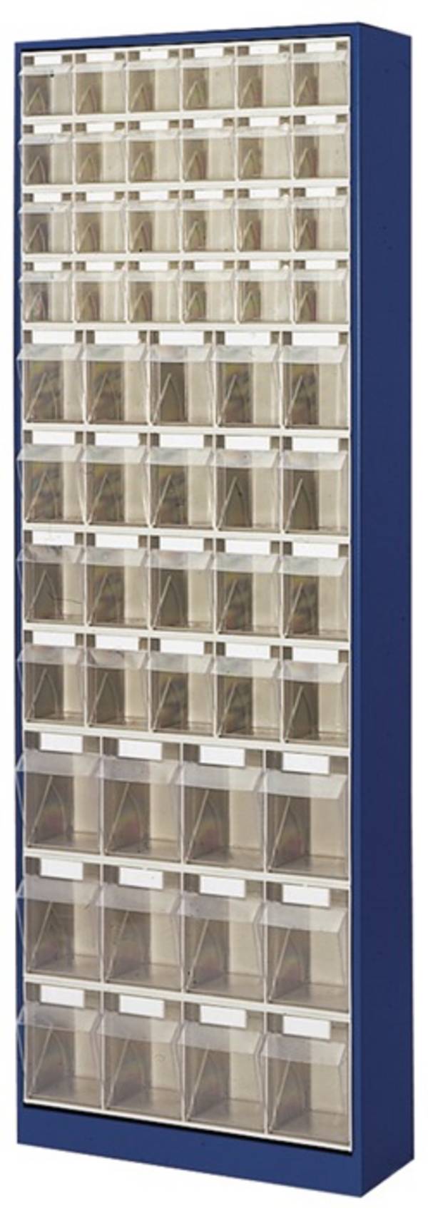 Magazinschrank H1820xB634xT200mm enzianblau Klarsichtmagazine 24xB,20xC,12xD