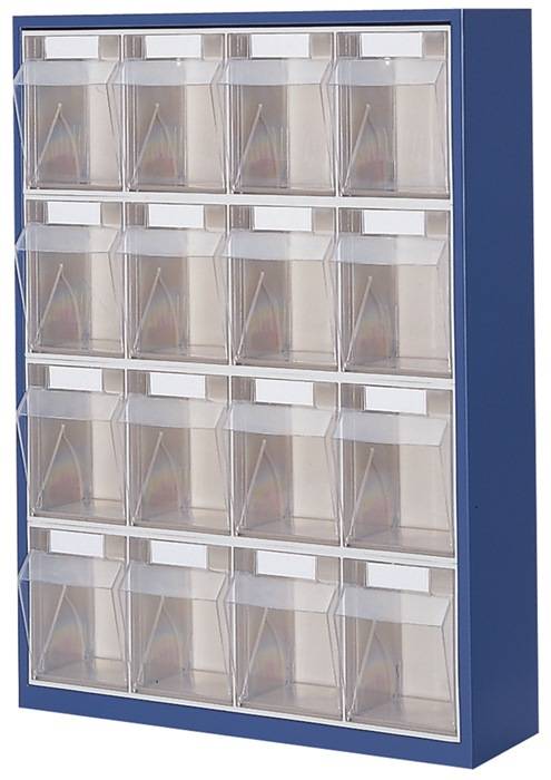 Magazinschrank H880xB634xT200mm enzianblau Klarsichtmagazine 16xD GRUBER SYSTEME-0