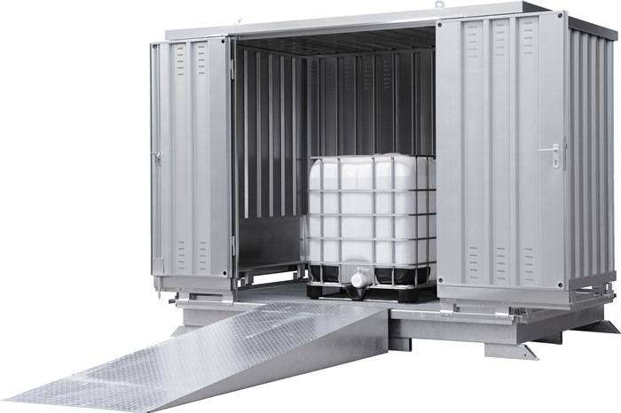 Lagercontainer B3075xT2075xH2385mm mont.f.passive Lagerung verz.Auffangvol.1000l-3