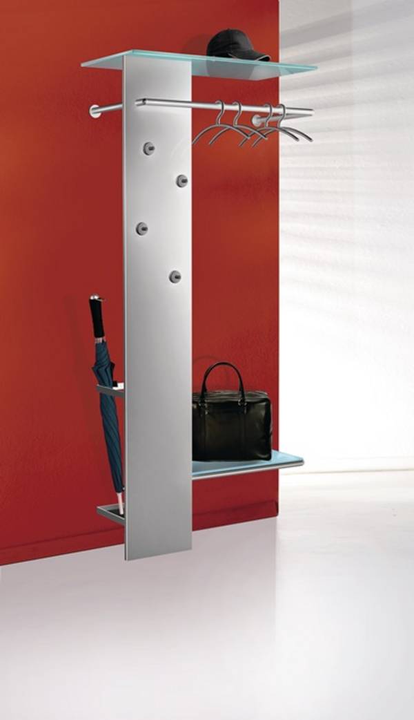Wandgarderobe alusilber L.800mm verstellb.Kraftmagnethaken