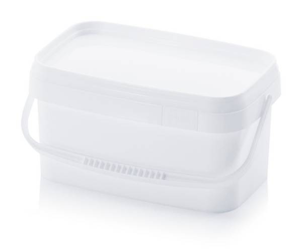 Eimer rechteckig Typ EE 2,6-235.150+DK - 23,5 x 15 x 11,4 cm Verkehrsweiß