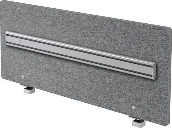 Akustikwand o.Rahmen,m.Orgaschiene graumeliert B1195xH500mm