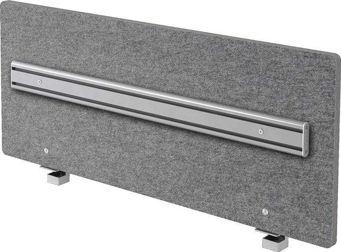 Akustikwand o.Rahmen,m.Orgaschiene graumeliert B1195xH500mm-0
