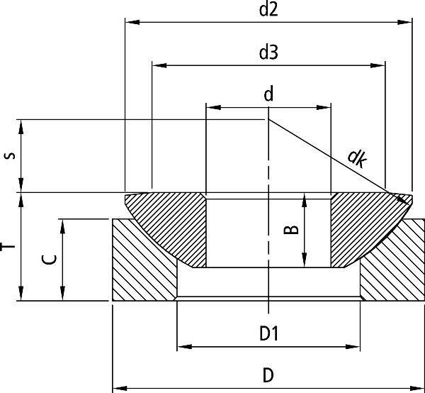 Axial-Gelenklager GE50 -AW-A ID 50mm AD 130mm Breite33,5mm INA-1