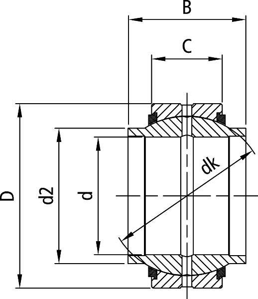 Radial-Gelenklager GE50 -HO-2RS 50mm AD 75mm B.43mm INA-1