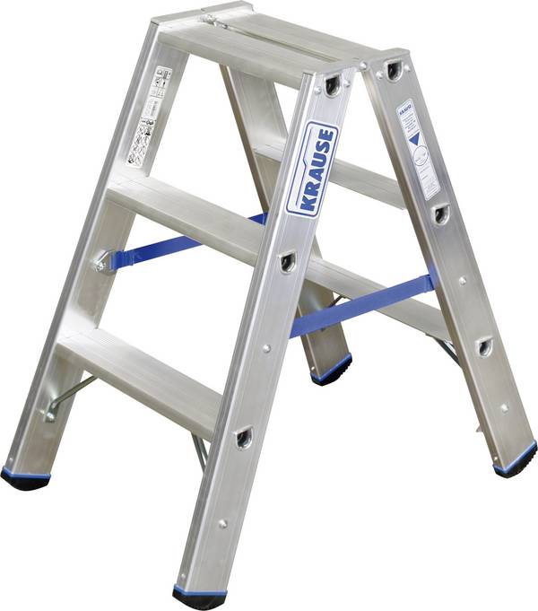 Krause KRAUSE - Stufen-Doppelleiter Alu1247152x3 Stufen 124715 Aluminium Stufen-Doppelleiter Arbeitshöhe (max.): 2.25 m Silber DIN EN 131 4.2 kg