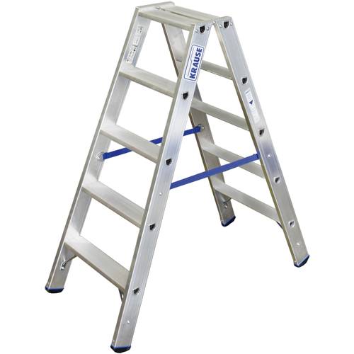 Krause 124739 Aluminium Stufen-Doppelleiter Arbeitshöhe (max.): 2.70 m Silber DIN EN 131 6.7 kg