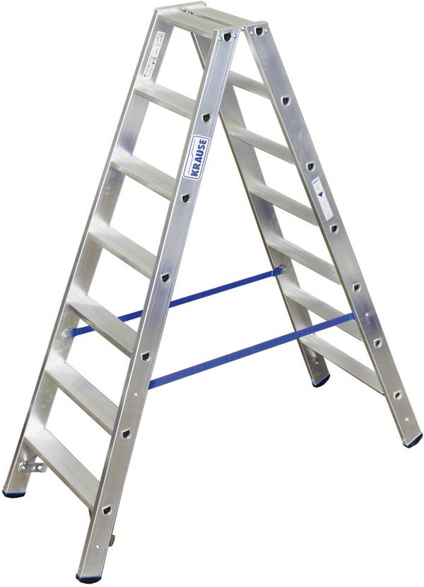 Krause Krause STABILO - Stufenleiter - 8 Stufen - 2 Abschnitte 124760 Aluminium Stufen-Doppelleiter Arbeitshöhe (max.): 3.40 m Silber DIN EN 131 10.5 kg