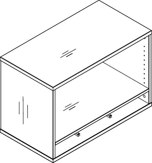 Aufsatzschrank H530xB800xT428mm 1 OH u.3 Kunststoffablagen weiß-2