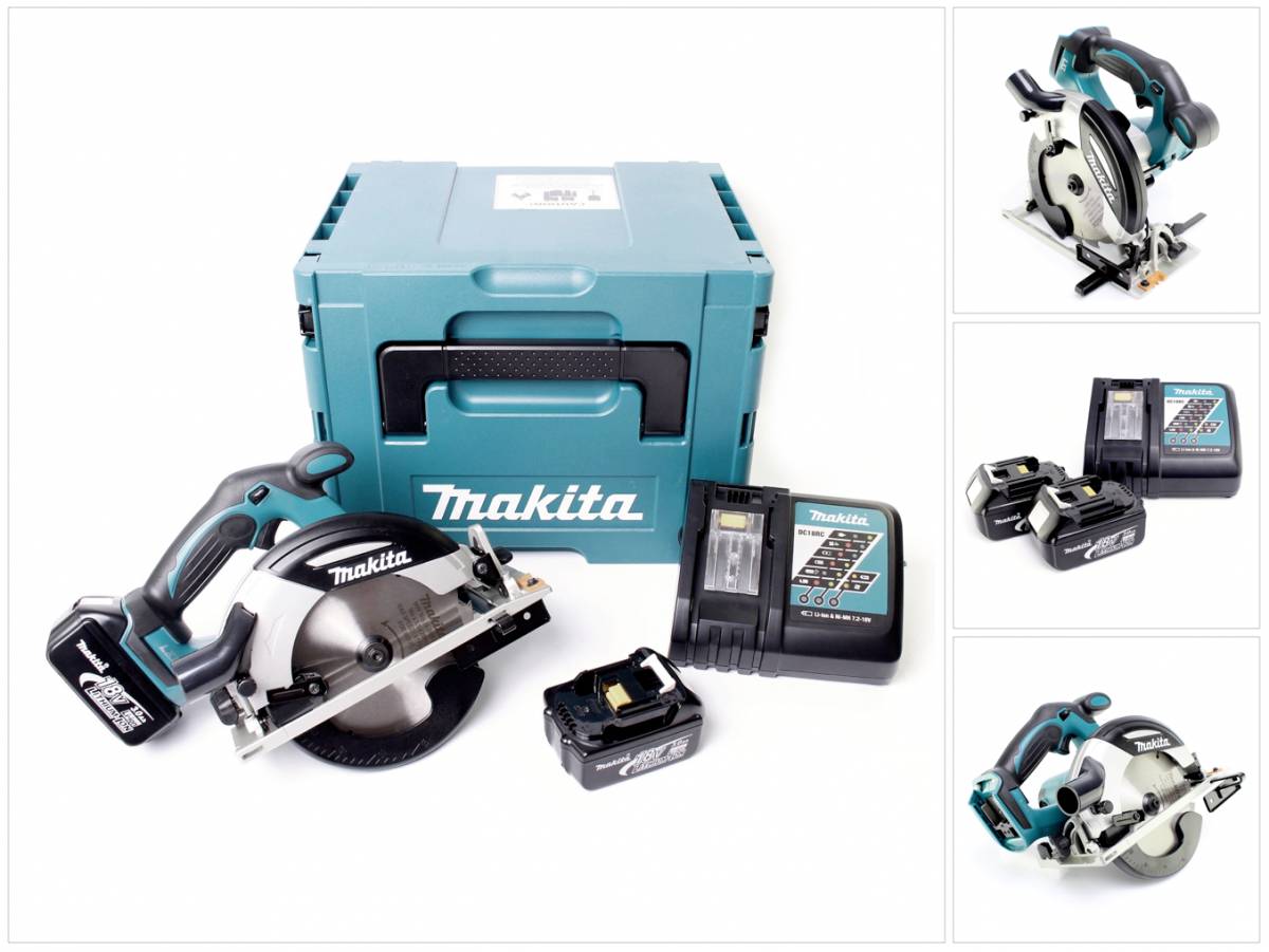 Makita DHS 630 RFJ 18 V 165 mm Akku Handkreissäge im Makpac mit 2x 3,0 Ah Akku + Ladegerät-0