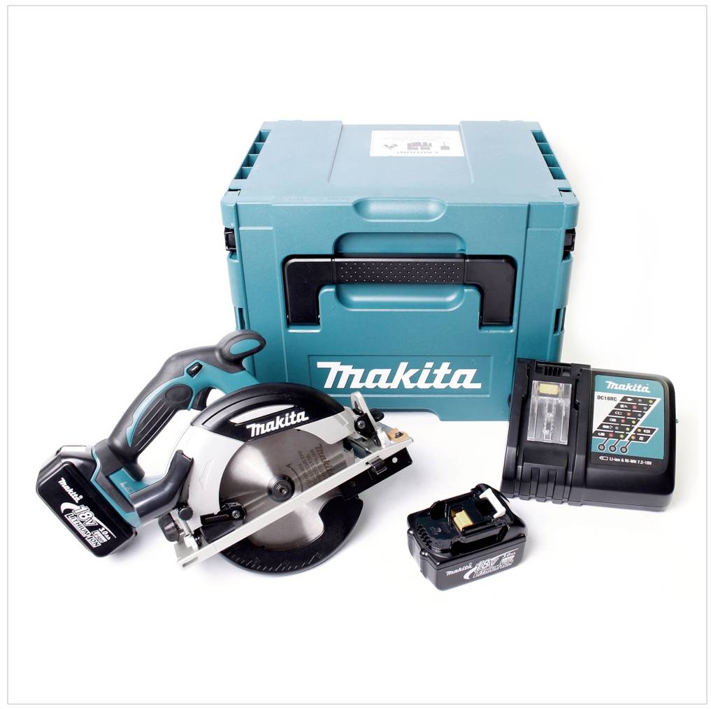 Makita DHS 630 RFJ 18 V 165 mm Akku Handkreissäge im Makpac mit 2x 3,0 Ah Akku + Ladegerät-1