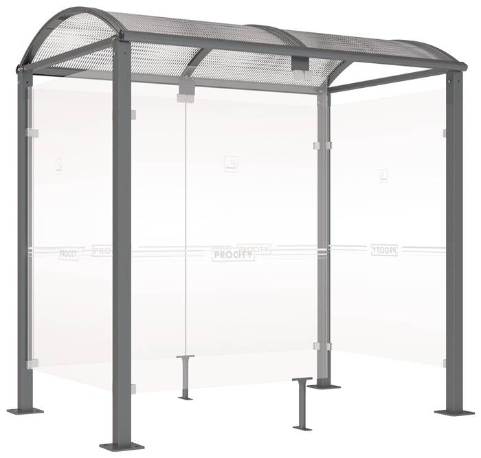 Unterstand H2547xB2500xT1560mm STA verz.u.besch.grau ESG-Glas SPL-0