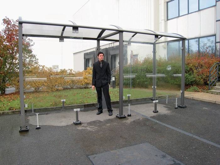 Unterstand H2547xB5000xT1560mm STA verz.u.besch.grau ESG-Glas SPL-0