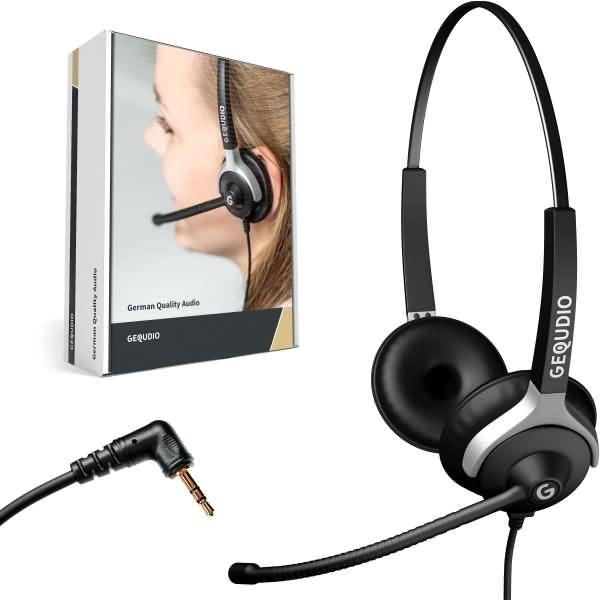 Headset 2-Ohr mit 2,5mm Klinke kompatibel für Gigaset/Cisco-SPA/Panasonic-0