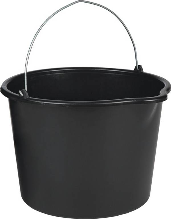 Baueimer 20l m.Tülle schwarz PE