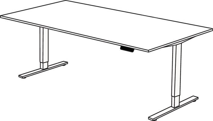 Schreibtisch M-ove silber H720-1200xB2000xT1000mm lichtgrau-1