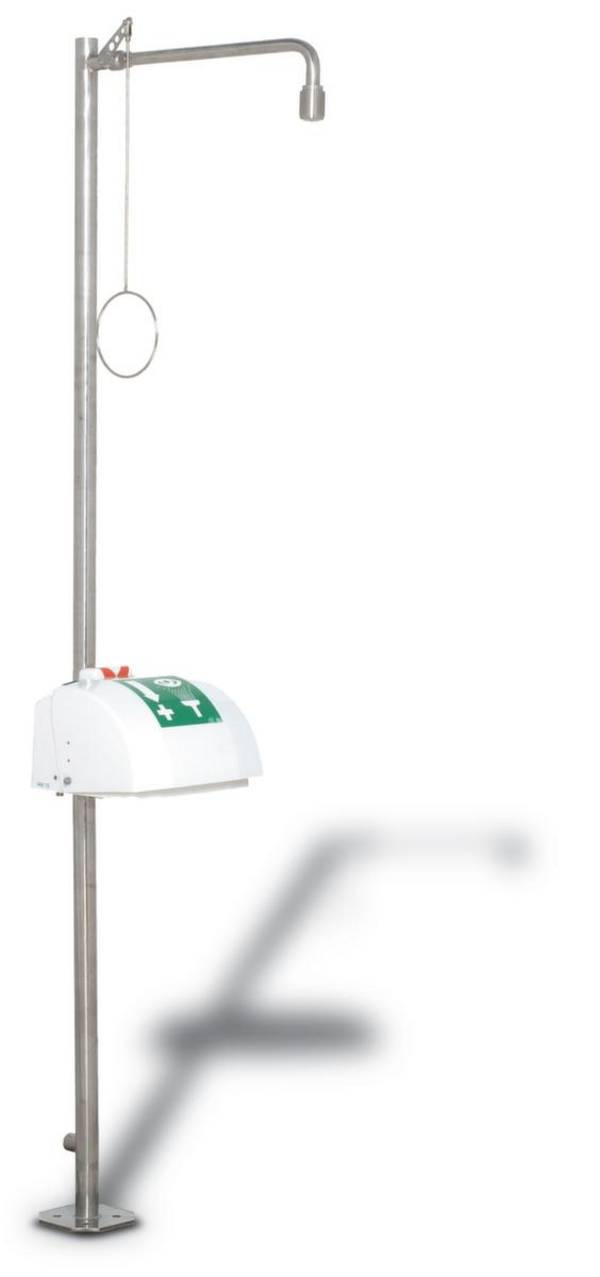 Körper-/Augendusche,Becken m. Abdeckung,Anschluss 1 1/4" innen,Edelstahl,Bodenaufstellung