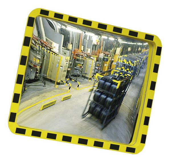 Industriespiegel,HxB 800x1000mm,max. Sichtweite 15m,Spiegel Acrylglas,Rahmen Kunststoff,schwarz/gelb