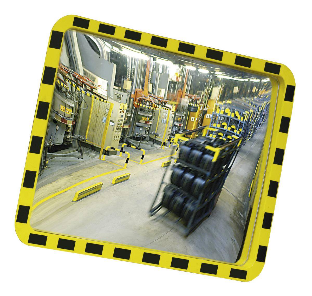 Industriespiegel,HxB 400x600mm,max. Sichtweite 5m,Spiegel Acrylglas,Rahmen Kunststoff,schwarz/gelb-0