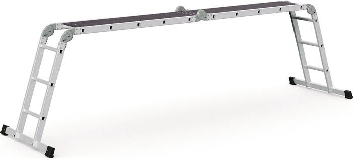 Vielzweckleiter Multitec M Alu.Sprossen 2x3+2x5 gekl.H1500xB900xT260mm Holzbelag-1