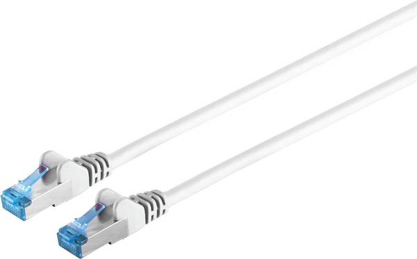 Patchkabel, cat 6A, S/FTP, PIMF, weiß, 0,5m