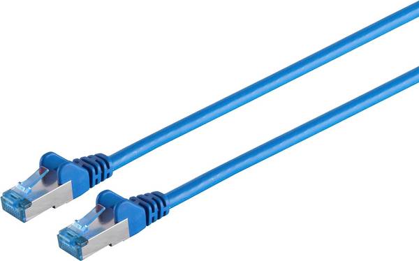 Patchkabel, cat 6A, S/FTP, PIMF, blau, 1,0m