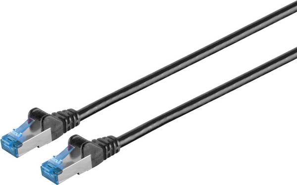 Patchkabel, cat 6A, S/FTP, PIMF, schwarz, 2,0m