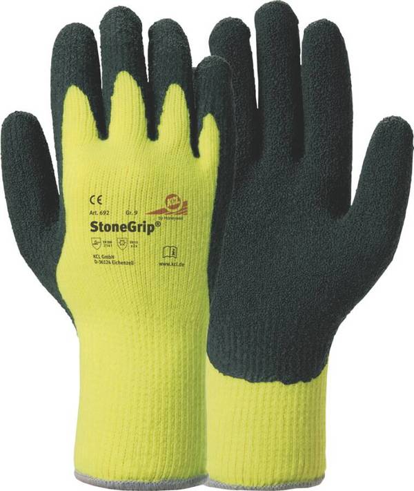 Kälteschutzhandschuh Stone Grip 692 069208141E Größe 08 Farbe gelb/schwarz Trägermaterial Polyacryl-Schlinge Gauge - M