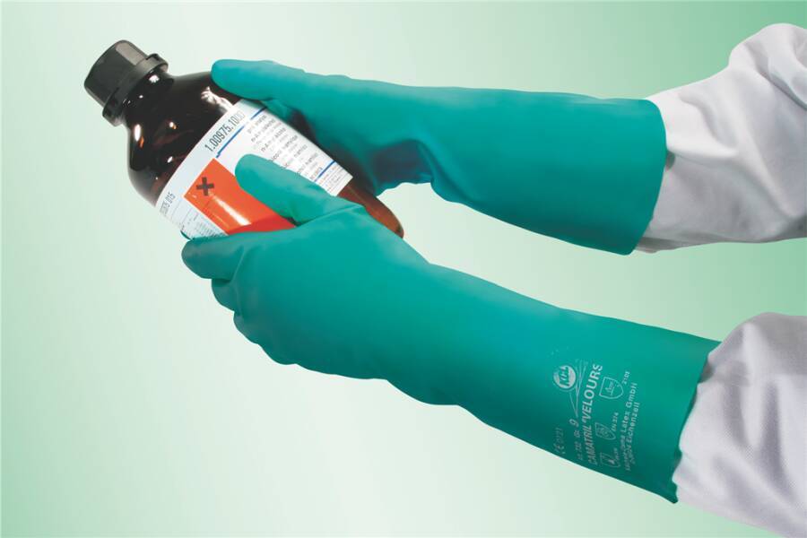 Chemikalienschutzhandschuh Camatril® 730/732 073210141E Größe 10 Farbe grün Trägermaterial Nitril Gauge - Mat.-Stärke-2