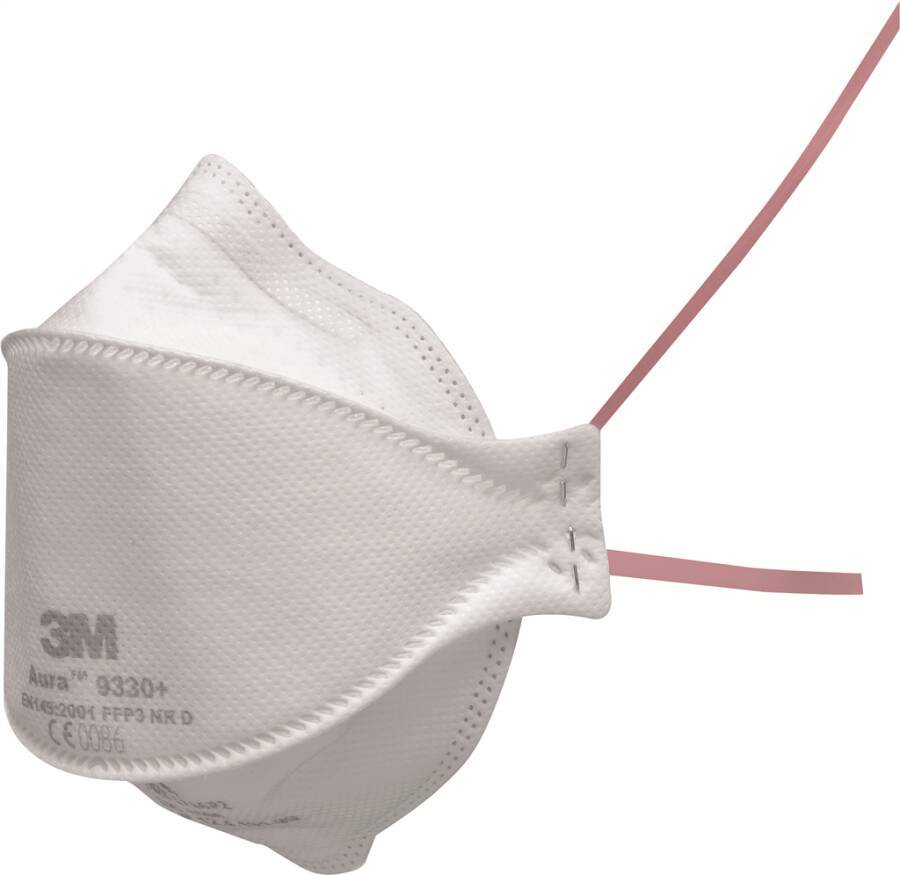 Partikelschutzmasken 3M™ Aura™ 9330+ Schutzstufe EN 149:2001 FFP3 NR D Schutzwirkung gegen Partikel zum Grenzwert 30-fac-0