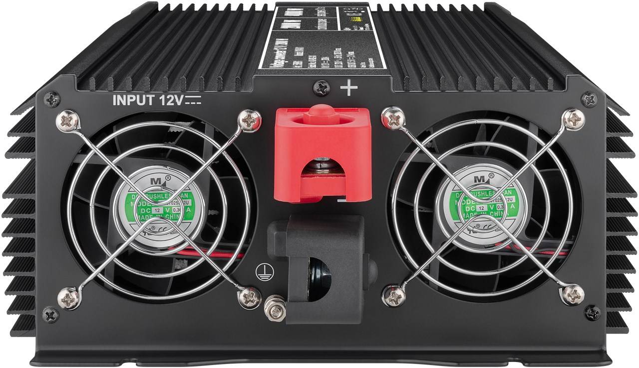 Goobay 58891 12V auf 230V Spannungswandler, DC AC Wandler 2000W, Kfz Autobatterie Anschluss Batteriekabel, USB Buchse-3