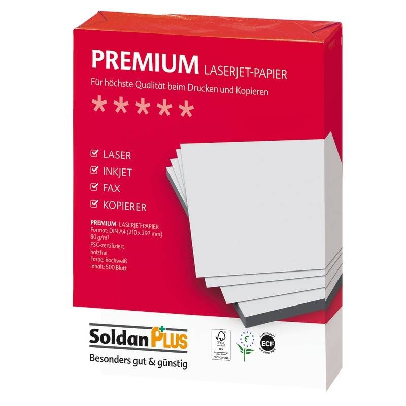 SoldanPlus Kopierpapier PREMIUM, DIN A4, 80 g/m², Pack: 500 Blatt-1