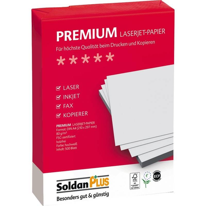 SoldanPlus Kopierpapier PREMIUM, DIN A4, 80 g/m², Pack: 500 Blatt-2