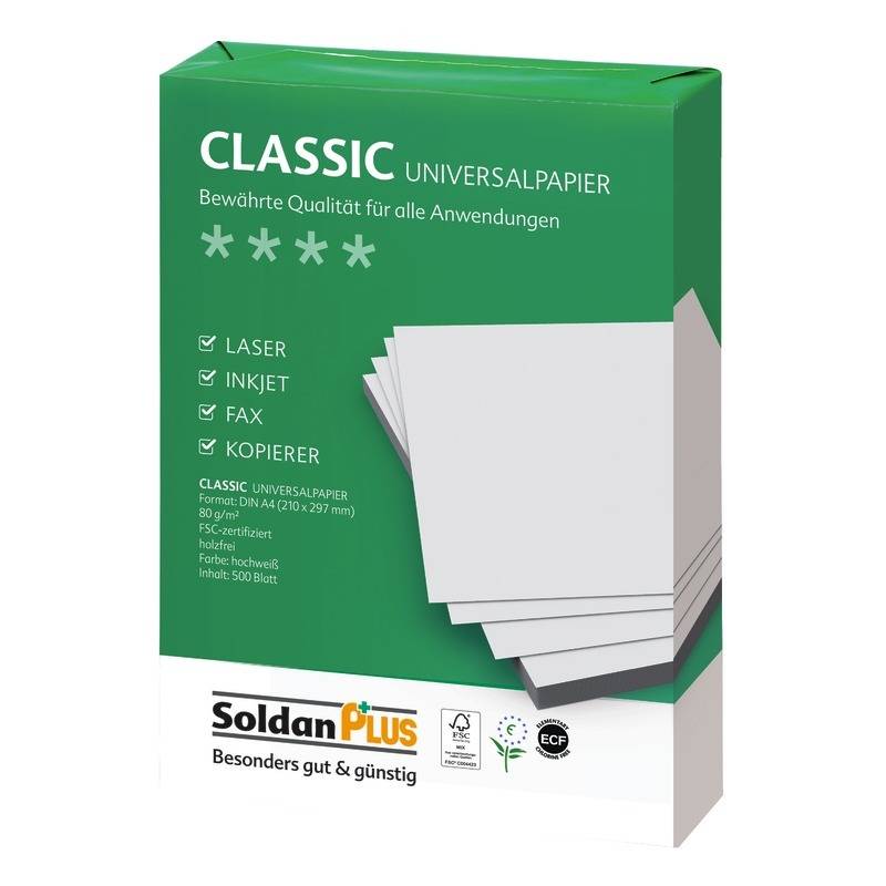 SoldanPlus Kopierpapier CLASSIC, DIN A4, 80 g/m², Pack: 500 Blatt, weiß-2
