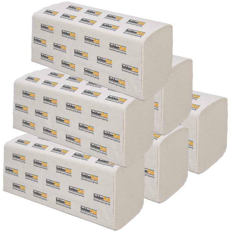 SoldanPlus Falthandtücher, Zick-Zack-Falzung, Tissuequalität, 2-lagig, weiß-2