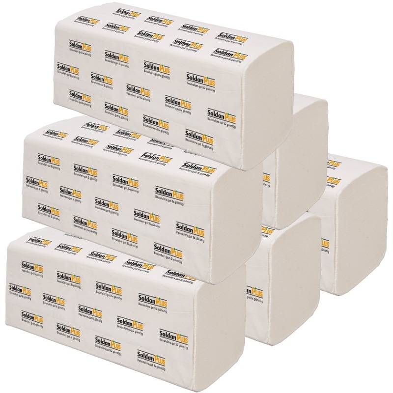 SoldanPlus Falthandtücher, Zick-Zack-Falzung, Recyclingqualität, 2-lagig, naturw-0