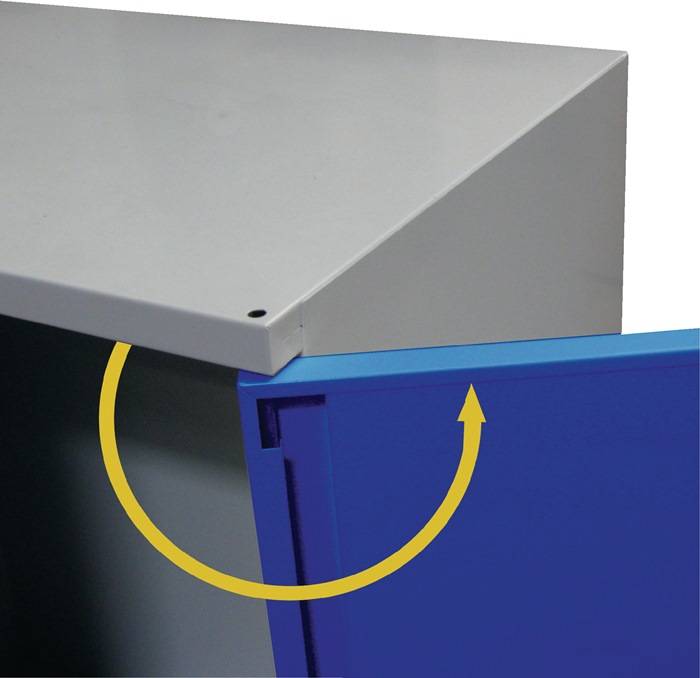 Schwerlastschrank H1950xB1000xT600mm lichtgrau/enzianblau 4 Fachböden Trgf.160kg-1