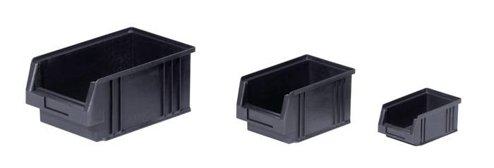 Sichtlagerkasten L230/205xB150xH125mm PP leitfähig schwarz 25 St/Karton LA-KA-PE-0