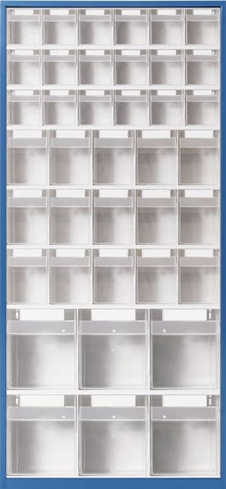 Magazinschrank H1370xB634xT200mm enzianblau Klarsichtmagazine 18xB,15xC,6xE-0