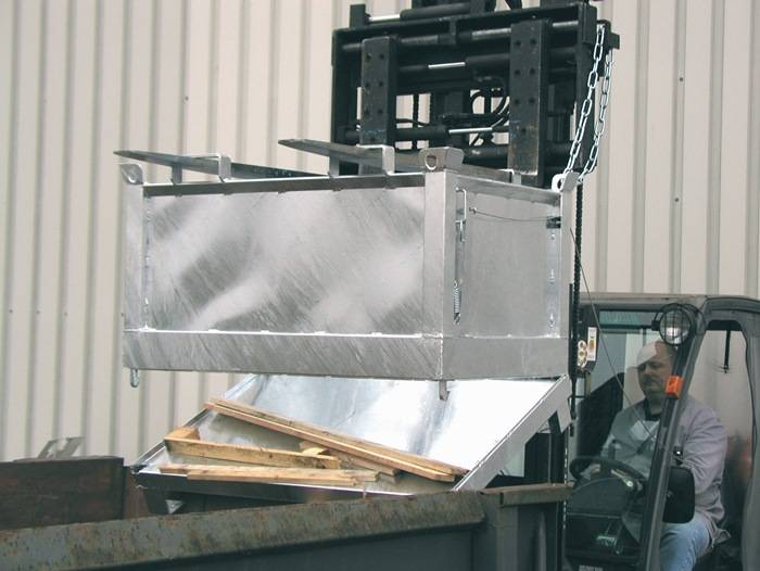 Klappbodenbehälter 0,5 m³ L800xB1200xH860mm verz.silber o.Zentrierwände BAUER-0