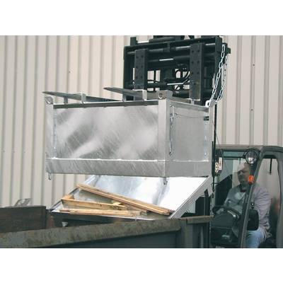 Klappbodenbehälter 0,5 m³ L800xB1200xH860mm verz.silber o.Zentrierwände BAUER-0