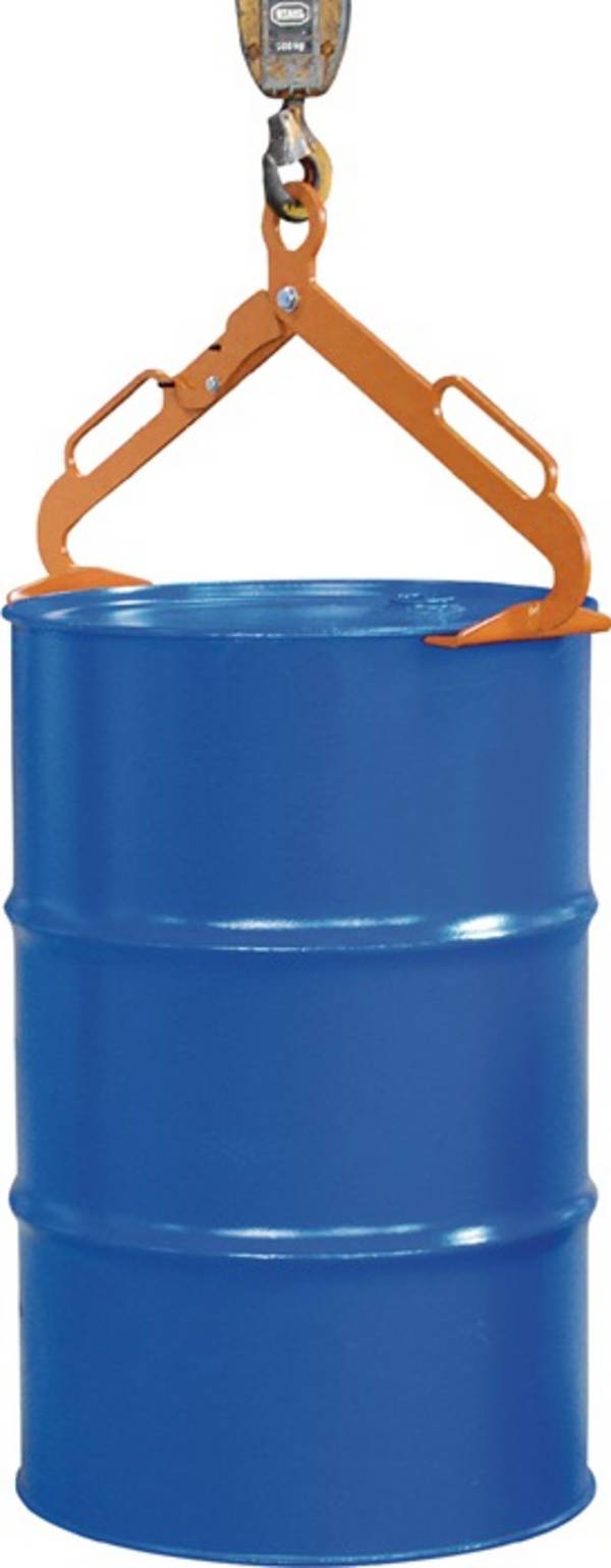 Fasszange f.Metallfässer stehend 200l Trgf.300kg gelborange BAUER