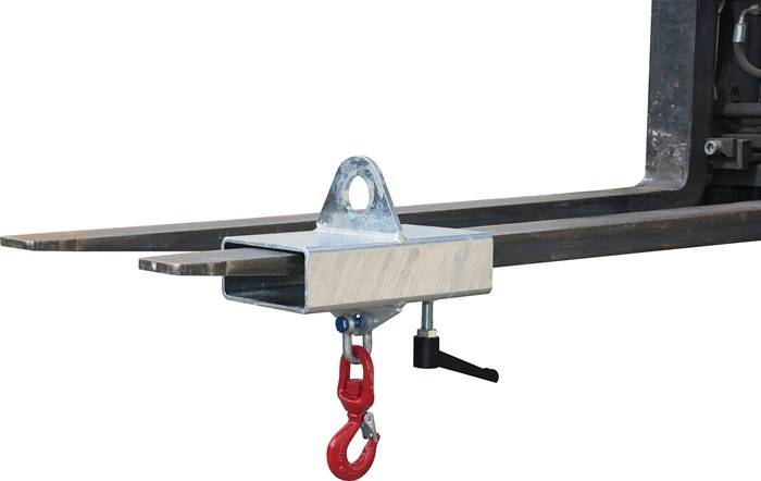 Lasthaken Trgf.1000kg silber TZN f.Gabelstapler u.Kran BAUER