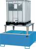 Auffangwanne 1000l L1460xB1460xH1090mm Stahlbl.m.Gitterrost lichtblau BAUER