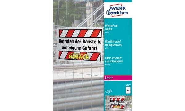 Laserfolie 210x297mm wetterfest 100 St./Pack. - Artikel: 157016601-2