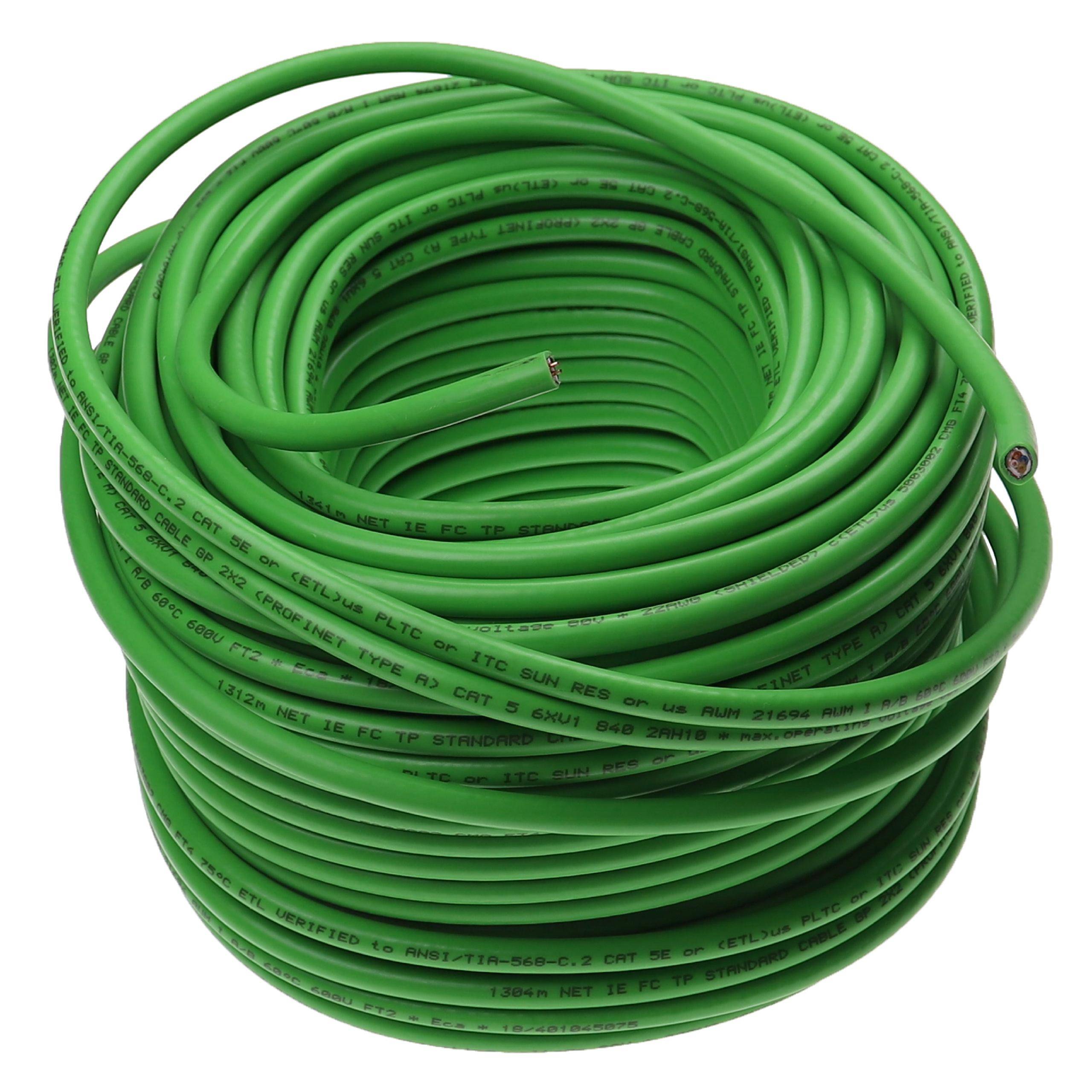 vhbw CAT 5E Verlegekabel Ersatz für Siemens Simatic 6XV1840-2AH10 | für Netzwerk-Anlage - Netzwerkkabel, Grün, 50 m-2