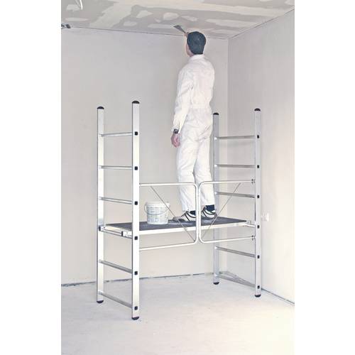 Krause 916198 Aluminium Gerüst fahrbar Arbeitshöhe (max.): 2.80 m Silber, Schwarz 15 kg